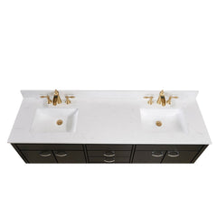 Altair 73" Double Sink Bathroom Vanity Countertop - Frosinone in Jazz White - The Home Selection