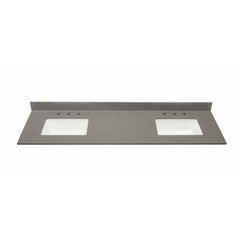 Altair 73" Double Sink Bathroom Vanity Countertop - Madrid in Concrete Grey - The Home Selection