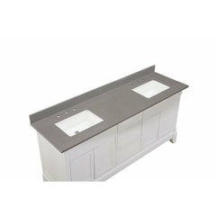 Altair 73" Double Sink Bathroom Vanity Countertop - Madrid in Concrete Grey - The Home Selection