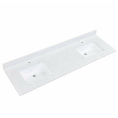 Altair 73" Double Sink Bathroom Vanity Countertop - Salerno in Aosta White - The Home Selection