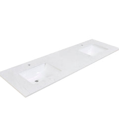 Altair 73" Double Sink Bathroom Vanity Countertop - Salerno in Aosta White - The Home Selection