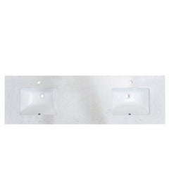 Altair 73" Double Sink Bathroom Vanity Countertop - Salerno in Aosta White - The Home Selection