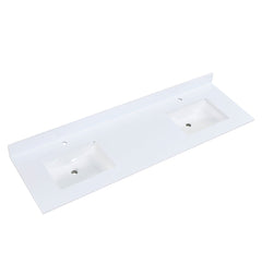 Altair 73" Double Sink Bathroom Vanity Countertop - Viterbo in Snow White - The Home Selection