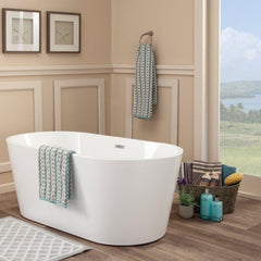 Altair Cielo 59" x 30" Freestanding Soaking Acrylic Bathtub - The Home Selection