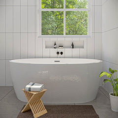 Altair Cielo 67" x 32" Freestanding Soaking Acrylic Bathtub - The Home Selection