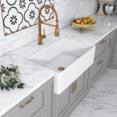 Altair Farmhouse Sink : 33" Ceramic Farmhouse Sink - Trento - The Home Selection