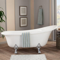 Altair Geneva 69" x 30" Clawfoot Soaking Acrylic Bathtub - The Home Selection