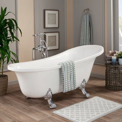 Altair Geneva 69" x 30" Clawfoot Soaking Acrylic Bathtub - The Home Selection