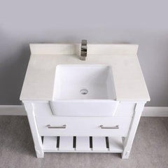 Altair Georgia 36" Single Bathroom Vanity Set with White Farmhouse Basin - The Home Selection