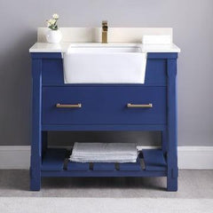 Altair Georgia 36" Single Bathroom Vanity Set with White Farmhouse Basin - The Home Selection