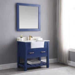 Altair Georgia 36" Single Bathroom Vanity Set with White Farmhouse Basin - The Home Selection