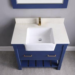 Altair Georgia 36" Single Bathroom Vanity Set with White Farmhouse Basin - The Home Selection