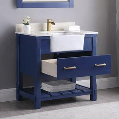 Altair Georgia 36" Single Bathroom Vanity Set with White Farmhouse Basin - The Home Selection