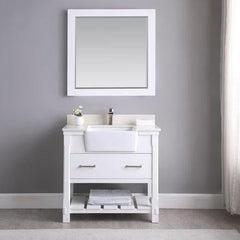 Altair Georgia 36" Single Bathroom Vanity Set with White Farmhouse Basin - The Home Selection
