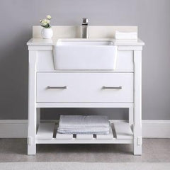 Altair Georgia 36" Single Bathroom Vanity Set with White Farmhouse Basin - The Home Selection