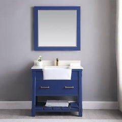 Altair Georgia 36" Single Bathroom Vanity Set with White Farmhouse Basin - The Home Selection