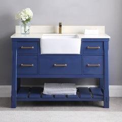 Altair Georgia 48" Single Bathroom Vanity Set with White Farmhouse Basin - The Home Selection