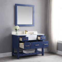 Altair Georgia 48" Single Bathroom Vanity Set with White Farmhouse Basin - The Home Selection