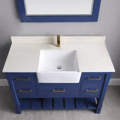 Altair Georgia 48" Single Bathroom Vanity Set with White Farmhouse Basin - The Home Selection