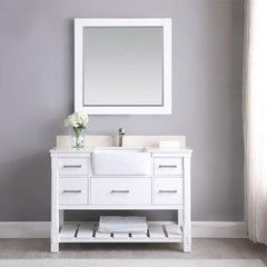 Altair Georgia 48" Single Bathroom Vanity Set with White Farmhouse Basin - The Home Selection