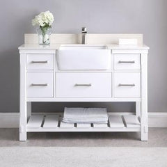 Altair Georgia 48" Single Bathroom Vanity Set with White Farmhouse Basin - The Home Selection