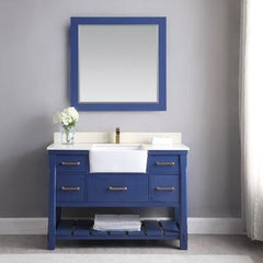 Altair Georgia 48" Single Bathroom Vanity Set with White Farmhouse Basin - The Home Selection