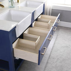 Altair Georgia 60" double Farmhouse Sinks Bathroom Vanity Set with White Farmhouse Basin - The Home Selection