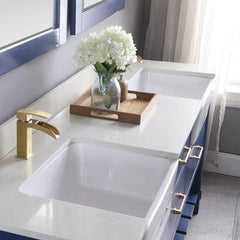 Altair Georgia 72" double farmhouse Sinks Bathroom Vanity Set with White Farmhouse Basin - The Home Selection