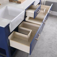 Altair Georgia 72" double farmhouse Sinks Bathroom Vanity Set with White Farmhouse Basin - The Home Selection