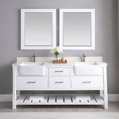 Altair Georgia 72" double farmhouse Sinks Bathroom Vanity Set with White Farmhouse Basin - The Home Selection