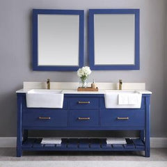 Altair Georgia 72" double farmhouse Sinks Bathroom Vanity Set with White Farmhouse Basin - The Home Selection