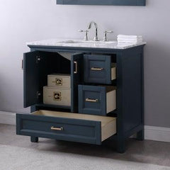 Altair Isla 36" Single Bathroom Vanity Set with Marble Countertop - The Home Selection