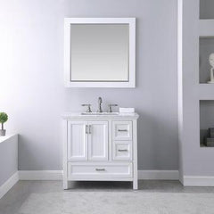 Altair Isla 36" Single Bathroom Vanity Set with Marble Countertop - The Home Selection