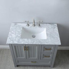 Altair Isla 36" Single Bathroom Vanity Set with Marble Countertop - The Home Selection