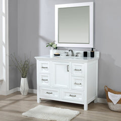 Altair Isla 42" Single Bathroom Vanity Set with Marble Countertop - The Home Selection