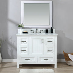 Altair Isla 42" Single Bathroom Vanity Set with Marble Countertop - The Home Selection