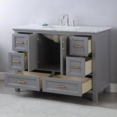 Altair Isla 48" Single Bathroom Vanity Set with Marble Countertop - The Home Selection