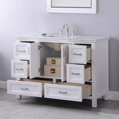 Altair Isla 48" Single Bathroom Vanity Set with Marble Countertop - The Home Selection