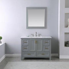 Altair Isla 48" Single Bathroom Vanity Set with Marble Countertop - The Home Selection