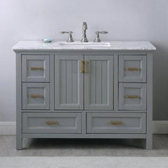 Altair Isla 48" Single Bathroom Vanity Set with Marble Countertop - The Home Selection