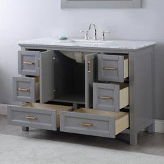 Altair Isla 48" Single Bathroom Vanity Set with Marble Countertop - The Home Selection