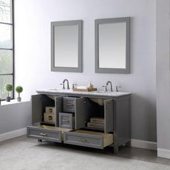 Altair Isla 60" double sinks Bathroom Vanity Set with Marble Countertop - The Home Selection