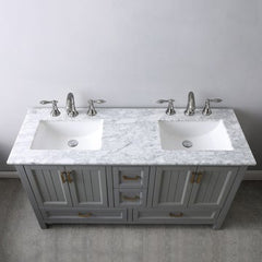 Altair Isla 60" double sinks Bathroom Vanity Set with Marble Countertop - The Home Selection