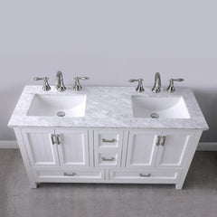 Altair Isla 60" double sinks Bathroom Vanity Set with Marble Countertop - The Home Selection