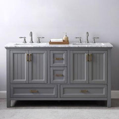 Altair Isla 60" double sinks Bathroom Vanity Set with Marble Countertop - The Home Selection