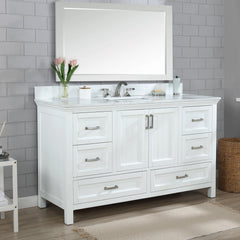 Altair Isla 60" Single Bathroom Vanity Set with Marble Countertop - The Home Selection