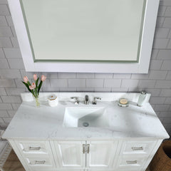 Altair Isla 60" Single Bathroom Vanity Set with Marble Countertop - The Home Selection