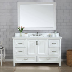 Altair Isla 60" Single Bathroom Vanity Set with Marble Countertop - The Home Selection