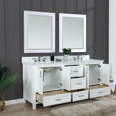 Altair Isla 72" Double Bathroom Vanity Set in Marble Countertop - The Home Selection