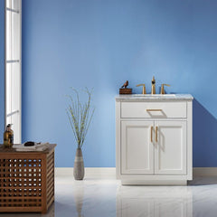 Altair Ivy 30" Single Bathroom Vanity Set in Marble Countertop - The Home Selection